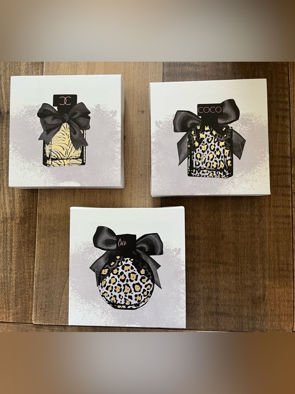 3 Coco Chanel Canvas Tiles